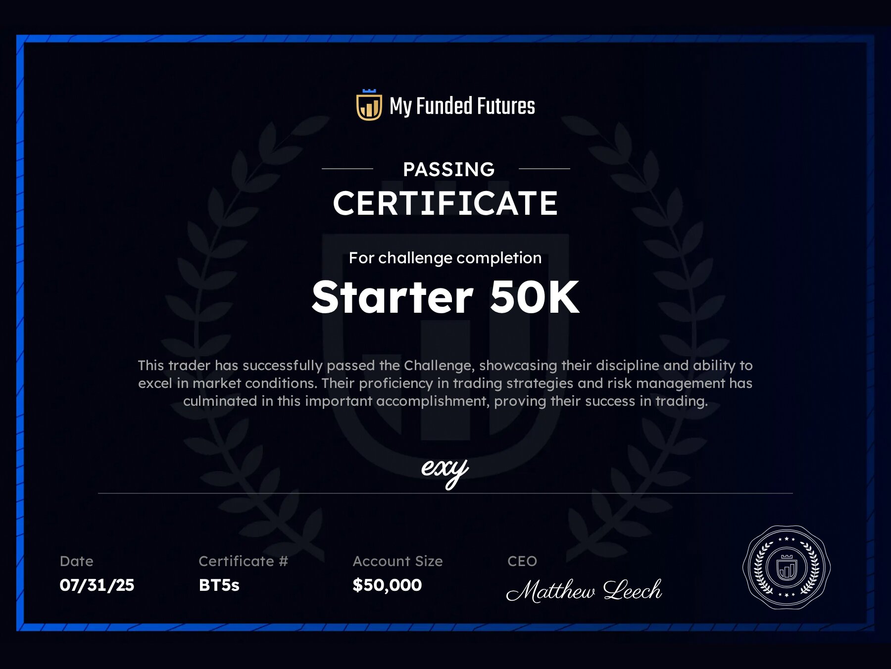 Trading Certificate